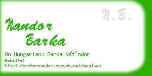 nandor barka business card